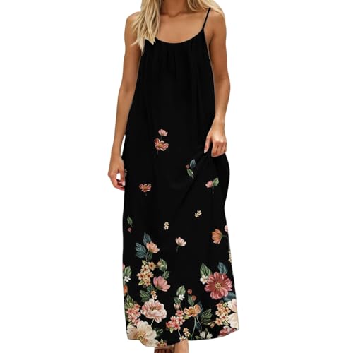 Image of HTHLVMD Backless Cami Dress Summer Dresses for Women 2026 Spaghetti Strap Dresses Womens Solid Color Backless Cami Dress
