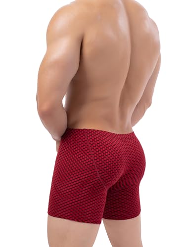 iKingsky Men's Stretch Long Leg Boxer Briefs Sexy Bulge Trunks No Ride Up Shorts Underwear Seamless Front Under Panties3