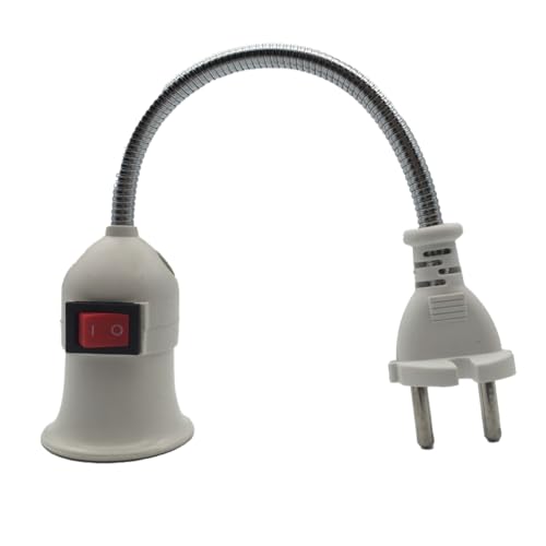 Junterone E27 enchufe UE conversión base lámpara luz LED pared soporte lámpara flexible convertidor con interruptor cabeza LED buje bombilla