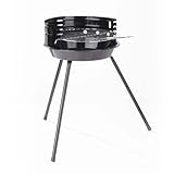 Mobiler Holzkohle Rundgrill Ø 30 cm mit Windschutz Holzkohlegrill Ideal für 2 bis 3 Personen BBQ Grill