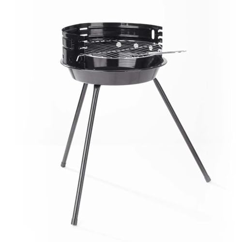 Mobiler Holzkohle Rundgrill Ø 30 cm mit Windschutz Holzkohlegrill Ideal für 2 bis 3 Personen BBQ Grill