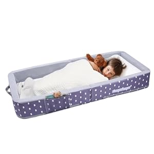 Mooedcoe Foldable Toddler Floor Bed with Sides, Folding Toddler Bed for Travel Kid Foam Sleeping Cot (Rectangular, Crown)