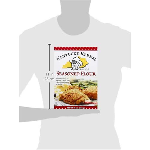 Kentucky Kernel Seasoned Flour Mix Coating Bulk 10 oz (4-Pack), 40 Total Ounces, Chicken, Chops, Beef, Seafood, Vegetables, Fried Pickles and Gravies Bundle With Galley Grove Sugar Free Mints