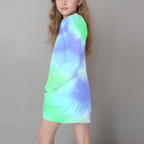 Tie Dye Cardigans for Girls Kids Open Front Long Sleeve Cardigan Sweater Coats Fall Tops with Pockets 5-14 Years2