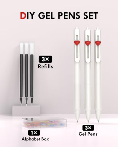 Set de 6 bolígrafos gel negro punta fina 0.5mm miniatura 6
