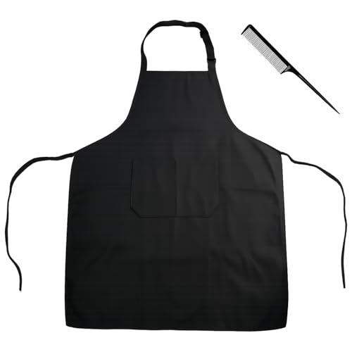 JRSHIRLEYLTD 1 tablier de coiffeur, tablier de coupe de cheveux avec peigne, teinture pour cheveux de salon de coiffure et usage personnel, imperméable, cape avec...