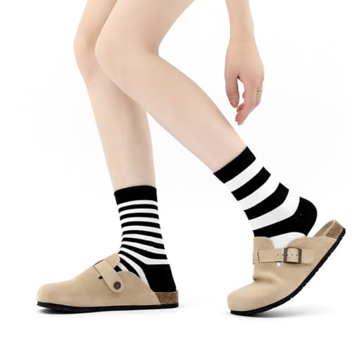 Image of Women's Crew Socks, Casual Athletic Running Cushioned Socks, 5 Pairs