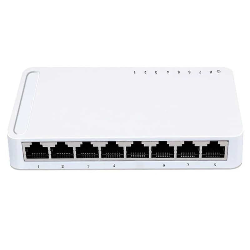 8-Port Network Switch HUB-1000M Hub, LAN Ethernet RJ45 Splitter, Distributor, Power Adapter, 100Mbps Switch