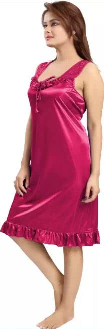 PINKHUB Women's Satin Short Babydoll Nighty - Image 3