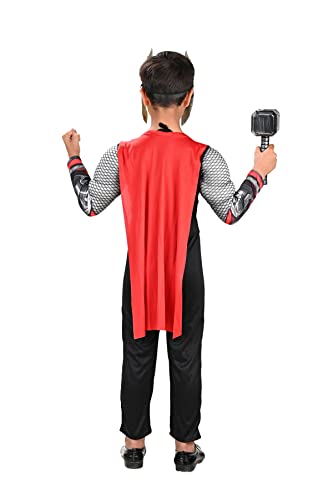 Image of BookMyCostume Polyester Thunder God Superhero Kids Fancy Dress Costume|Muscle Look|Imported 5-6 Years,Multicolor