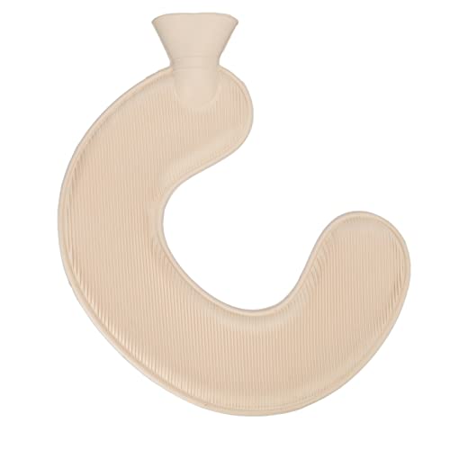 Nekwarmwaterzak, U-vormige warmwaterkruik 1L Rubber Polyester Zacht Comfortabele brede mond voor thuis(Marineblauw) - Image 8