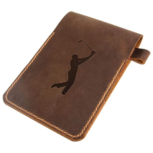 Golf Scorecard Holder Leather Hand Stitched, Yardage Book Holder, Gift for Him, Gift for Dad...