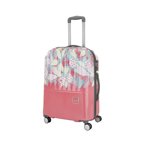 Image of Sprout 79cm Trolley Bag,Hard Side 8 Wheel Check-in Luggage- Pink, Printed, Travel Bag for Women