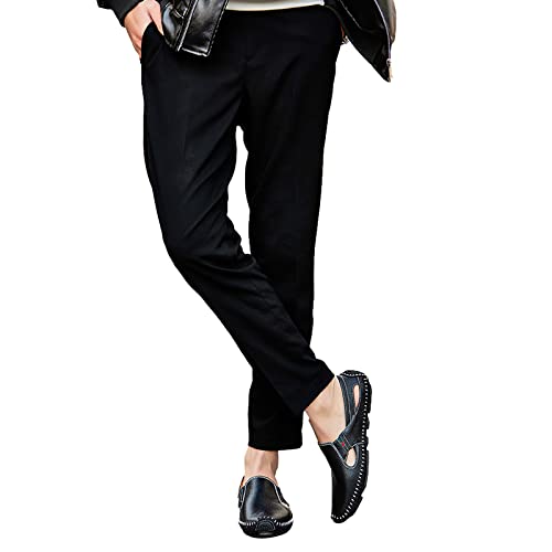 rismart Men's Leather Driving Loafers Comfort Slip on Moccasin Walking Shoes3