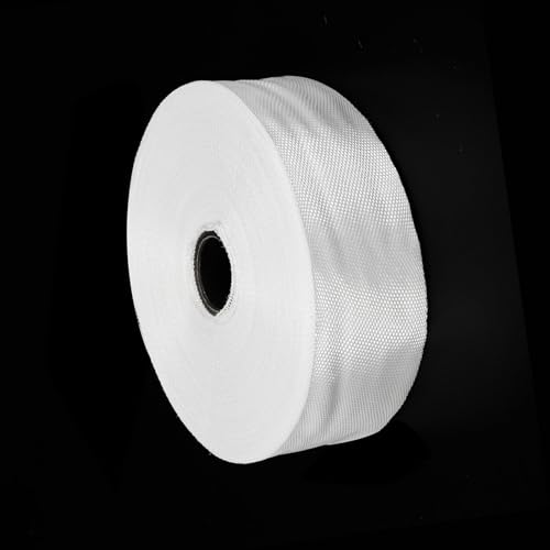Image of MECCANIXITY Fiberglass Cloth Tape E Glass Fiber Fiberglass Mesh Glass Fiber Mesh Woven Fiberglass Fabrics Insulation Tape 50m(55 Yard) x25mmx0.1mm for Reinforcement Repair