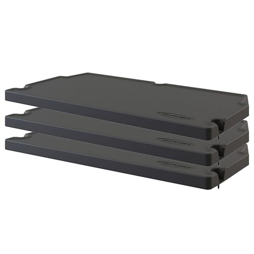 Suncast 3 Pack Vertical Shed Shelf Kit Space Saving Shelving for Wall Mount Outdoor Storage Structures 27.75 W x 14.5 D x 1.25 H Black