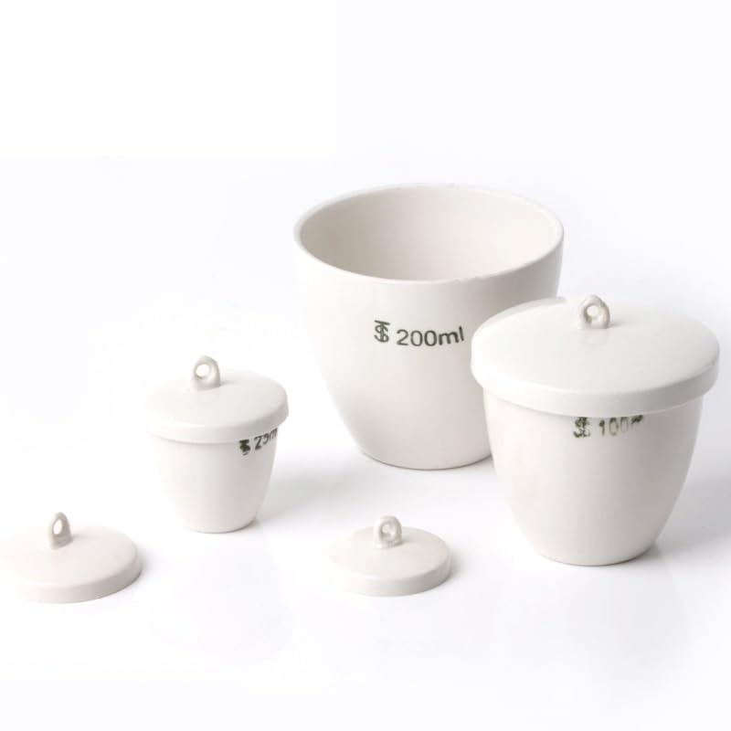 Aluminiumoxid Keramik Tiegel Mit Deckel 5–300ml, Hochtemperatur Korundtiegel Für Chemische Laboranwendungen(200ml Corundum crucibles)