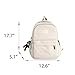 MININAI Cute Aesthetic Backpack for Women Casual Solid Bookbag Laptop Backpacks Korean Fashion College Travel Daypack (Beige)