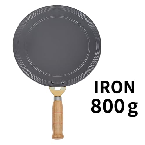 Image of NOVA Kart Pure Iron Roti Tawa 800g | Heavy Concave Chapati Tawa with Wooden Handle | Gas Stove Compatible Tava for Paratha & Phulka