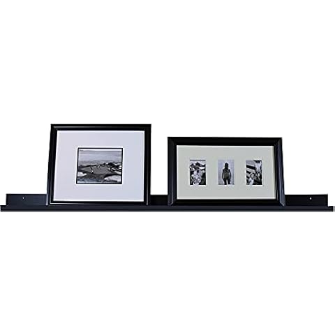 InPlace Shelving, 09084680, Floating Shelf with Picture Ledge, 35.4 Inches Wide x 4.5 Inches Deep x 3.5 Inches High, Black Cover