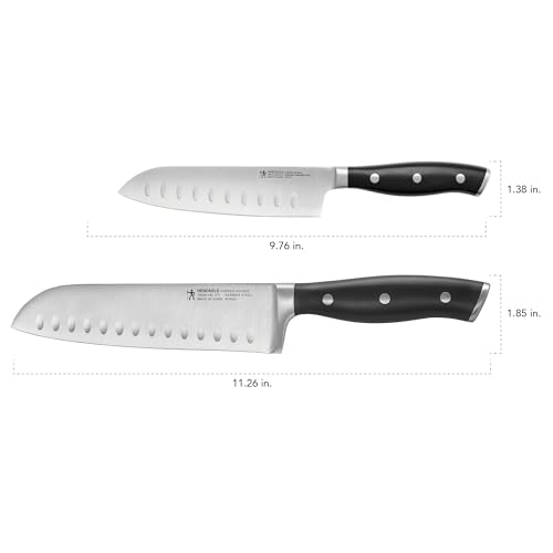 HENCKELS Forged Accent Razor-Sharp 2-pc Knife Set, Santoku Knife 5 Inch, Santoku Knife 7 Inch, German Engineered Informed by 100+ Years of Mastery,Black