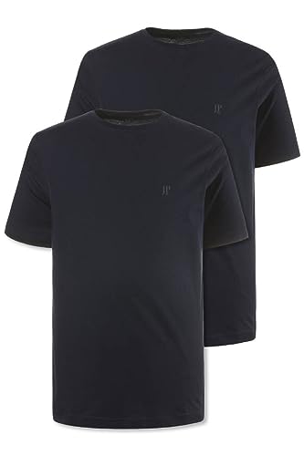 JP 1880 Herren große Größen Übergrößen Menswear L-8XL T-Shirts, Basic, 2er-Pack, Rundhals, bis 8XL dunkel Marine 5XL 702637750-5XL