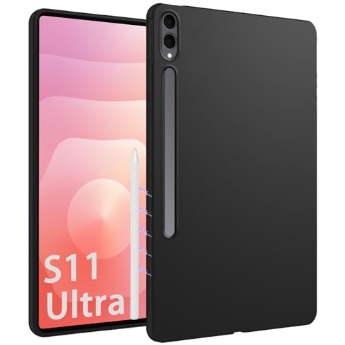 GIOPUEY Funda para Samsung Galaxy Tab S11 Ultra 14.6 2025, Carcasa Trasera de TPU Suave, Ultraplano, Anti-vibración y Anti-Deslizamiento - Negro