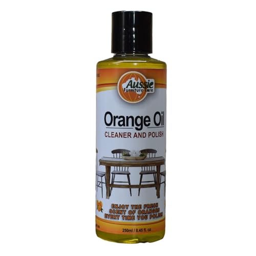 Aussie Furniture Care Orange Oil 2 in1 Furniture Polish & Cleaner for Timber & Veneer Remove Dirt, Grease & Wax Build-Up 250ml Bottle