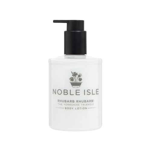 Noble Isle Body Lotion | Best Luxury Body Lotion For Men & Women | Vegan Friendly, Real Perfume, Britain In A Bottle | Made In The UK (250ml, Rhubarb)