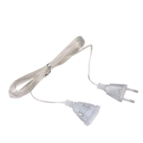 Extensión transparente, extensión fina, extensión de cable de alimentación de 10 pies. Prolongador de cable eléctrico ligero de 220 V, alargador de cable fino para decoraciones