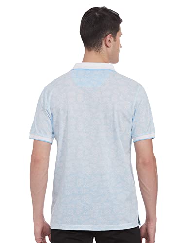 Image of Colorplus Men's Pure Cotton Print Pattern Tailored Fit Polo Neck Half Sleeve Casual T-Shirt