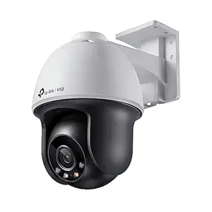 TP-Link VIGI C540 Wired Outdoor Full-Color Pan Tilt Network Camera | IP66 Waterproof | 4MP HD | Smart Motion Detection | H.265+ | Two-Way Audio, Onboard Storage with SD Card Slot | 4 Mm Lens