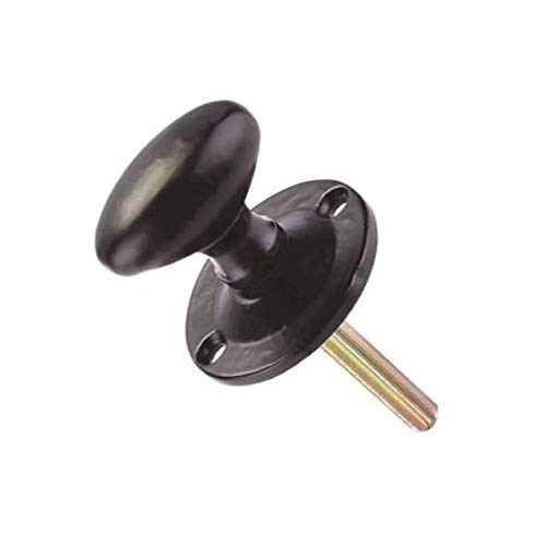Oval Rack Bolt Thumb Turn 42mm Rose in Black Antique FF13