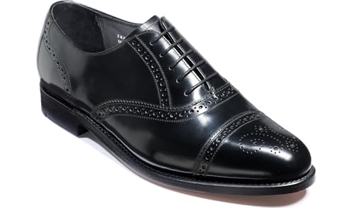 BARKER Charterhouse Chaussures richelieu en cuir Oxford faites à la main pour homme – Élégance intemporelle et savoir-faire supérieur, Noir Hi Shine, 39 1/3 EU