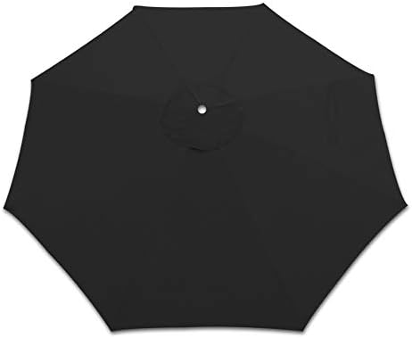BenefitUSA Replacement Umbrella Canopy for 10ft 8 ribs (Canopy Only) (Black)