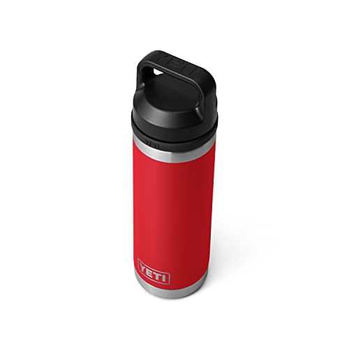 Image of YETI Rambler 18 oz Bottle, Leakproof, Vacuum Insulated, Stainless Steel with Chug Cap, Rescue Red