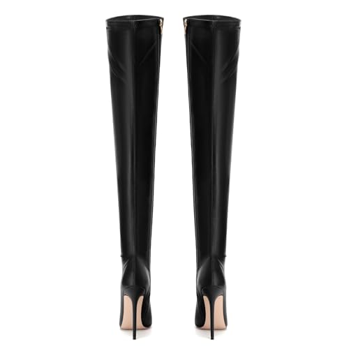 showforest over the knee boots for women pointed toe stiletto high heel side zipper 47 inch fall boots elegant dating party evening thigh high boots