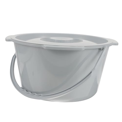 FOMIYES 防滴バケツ便器椅子 便器のバケツの交換 折りたたみ式 おしっこ椅子 車の小便器 portable toilet チェア イス ベッドサイドの尿ポット プラスチック小便器 Grey