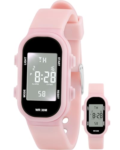 Image of Juboos Kid's Digital Watch for Boys and Girls, Waterproof LCD Digital Sports Kids Watch with 7 Color LED Lights, Stopwatch, Alarm