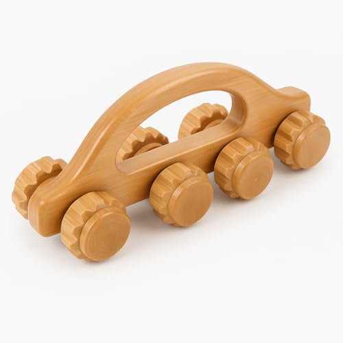 Massageador Corporal de Bambu 10 Rodinhas — Relaxamento Profundo ...