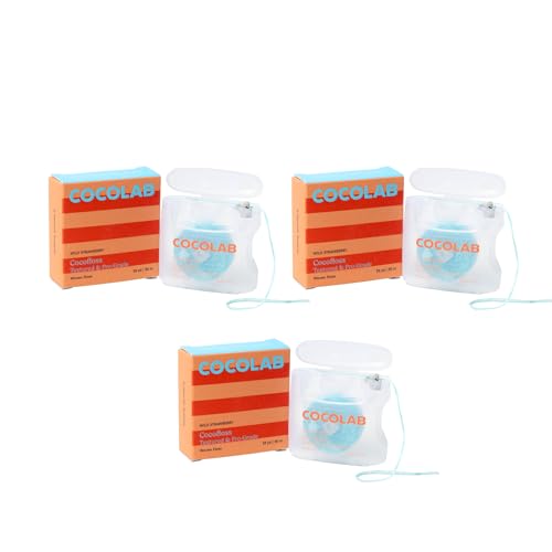 COCOFLOSS Coconut-Oil Infused Woven Dental Floss | Strawberry | Dentist-Designed | Vegan...