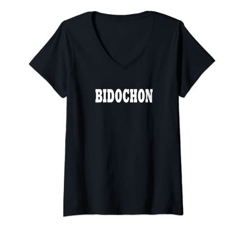 Photo de Femme BIDOCHON - Poubelle blanche isolante française T-Shirt avec Col en V