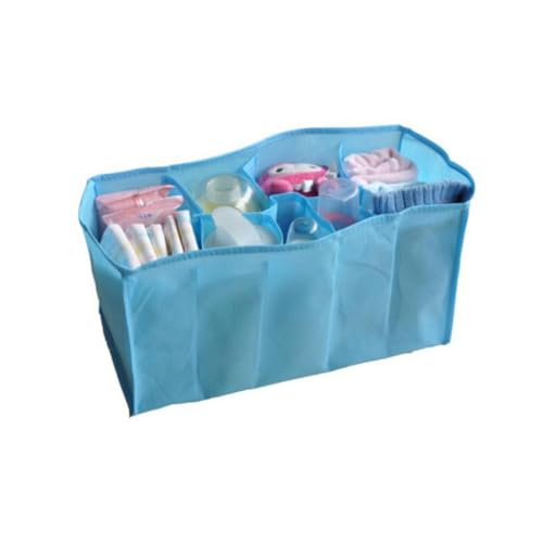 Organizador de pañales multi compartimentos azul para mamás miniatura 1