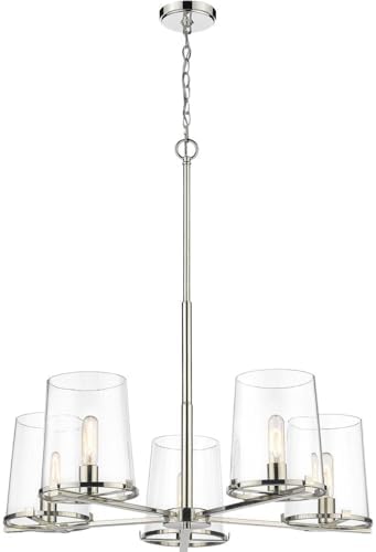 Z-Lite 3032-5PN Callista Chandelier, 5-Light 300 Total Watts, Polished Nickel