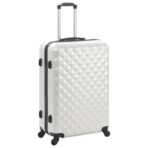 3-Piece Hardcase Trolley Set - Lightweight Durable ABS Luggage with Security Locks - Bright Silver Travel Suitcase2