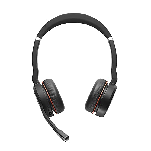 Image of Evolve 75 MS Wireless Headset, Stereo - Includes Link 370 USB Adapter - Bluetooth Headset with World-Class Speakers, Active Noise-Cancelling Microphone, All Day Battery