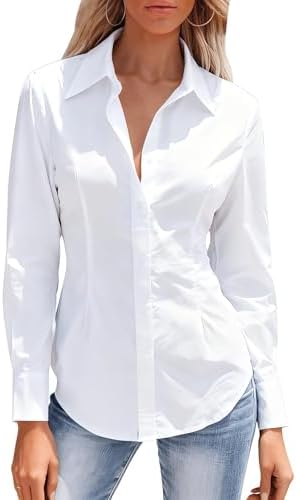 Mutitop Button Down Shirts for Women Long Sleeve Dress Shirts Wri...