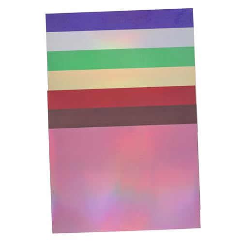 WOONEKY 7 piezas Vinilo Adhesivo Holográfico con Purpurina para Decoración DIY Láminas de Vinilo Resistentes y Fáciles de Cortar para Manualidades Creativas