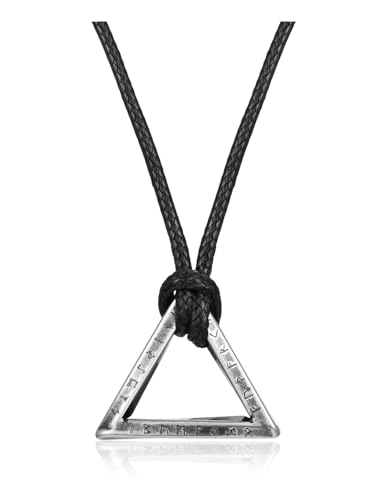 Collier viking nordique anti-allergie acier inoxydable cordon cuir réglable