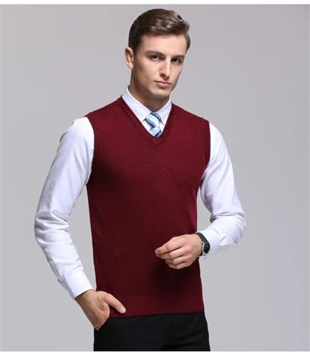 Dcvmvmn 2024 Winter Men's Business V-Neck Knitted Sweater Vest Warm Large Size Loose Sleeveless Vest3